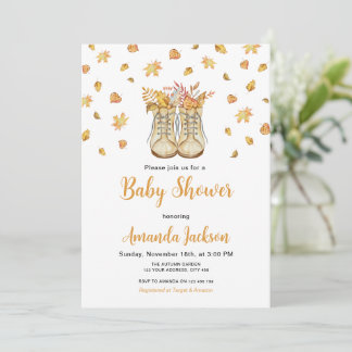Herfst Mooie Laarzen Baby Shower Kaart