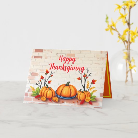 Herfst Mooie Populaire Happy Thanksgiving Kaart (Gele Bloem)