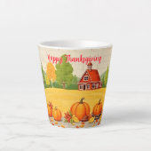 Herfst Mooie Trendy Happy Thanksgiving Latte Mok (Voorkant)