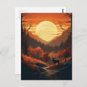 Herfst Moon Briefkaart (Voorkant / Achterkant)