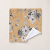 Herfst Mosterd Bloemen Badkamer Handdoek Set (Wasdoekje)