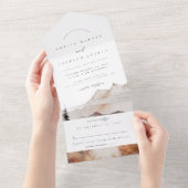 Herfst Mountain bruiloft alles in één uitnodiging (Afscheurbaar)