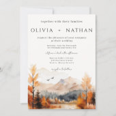 Herfst Mountain bruiloft foto Kaart (Voorkant)