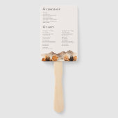 Herfst Mountain bruiloft programma fan Handwaaier (Achterkant)