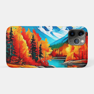 Herfst Mountain Lake Scene iPhone 11 Pro Hoesje