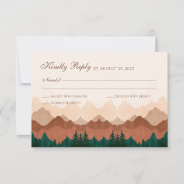 Herfst Mountain Terracotta Forest Wedding RSVP Kaa