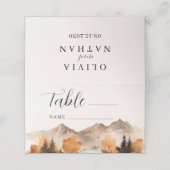 Herfst Mountain Trouwtafel Tafelnummer (Buitenkant ongevouwen)