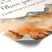 Herfst Mountain Wedding Gereserveerd Zitbord Poster (Hoek)