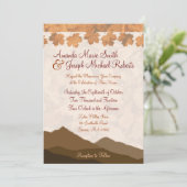 Herfst Mountain Wedding Uitnodiging (Staand voorkant)