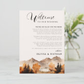 Herfst Mountain Wedding Weekend Route Kaart (Staand voorkant)