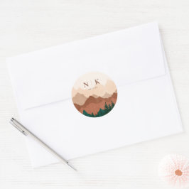 Herfst Mountain WeddingTerracotta Round Sticker