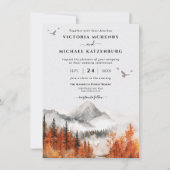 Herfst Mountain Woodland bos bruiloft Kaart (Voorkant)