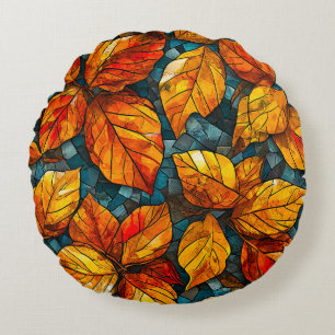 Herfst mozaïekpatroon rond kussen