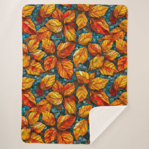 Herfst mozaïekpatroon sherpa deken
