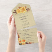 Herfst Mums met gebladerte All In One Uitnodiging (Afscheurbaar)