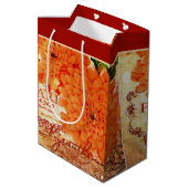 Herfst mums middel grote cadeautas (Achterkant Gekanteld)