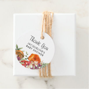 Herfst Mushroom Baby shower Dank u Bedankjes Labels