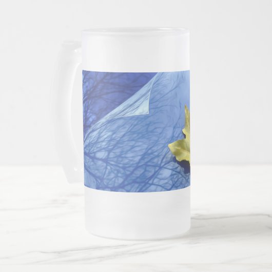 Herfst naar winter matglas bierpul (Voorkant links)