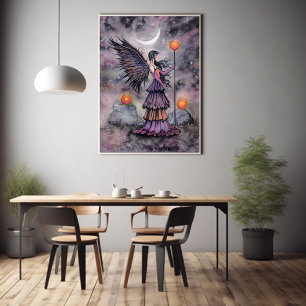 Herfst Nacht Fee Kunst van Molly Harrison Poster