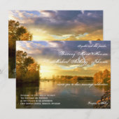 Herfst Naherfst Trees Sunset Wedding Invitations Kaart (Voorkant / Achterkant)