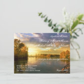 Herfst Naherfst Trees Sunset Wedding Invitations Kaart (Staand voorkant)