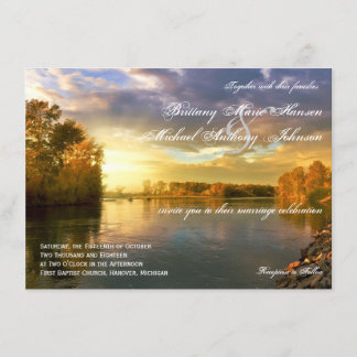 Herfst Naherfst Trees Sunset Wedding Invitations Kaart