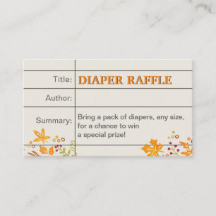 Herfst Najaar Baby shower Sprinkle Diaper Raffle Informatiekaartje