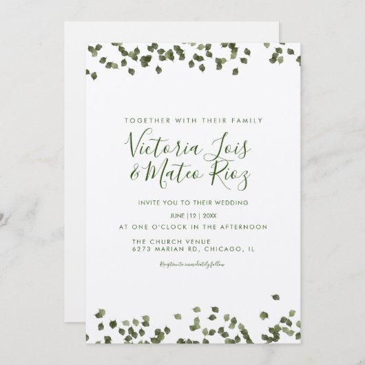 Herfst najaar bijtende trouwerij kaart (Voorkant / Achterkant)