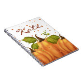 Herfst najaar Oranje aangepaste Waterverf naam pom Notitieboek (Rechterzijde)