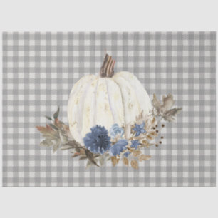 Herfst najaar pomkin Navy Blue Floral Buffalo Play Tissuepapier