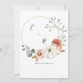 Herfst najaar Pumpkin Floral Wedding Uitnodiging (Achterkant)