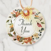 Herfst najaar Thanksgiving Zonnebloem Dank u wel Bedankjes Labels (Voorkant)