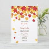 Herfst najaar uitnodigen van lefweduwen kaart (Staand voorkant)