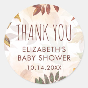 Herfst najaar Waterverf Baby shower najaar Ronde Sticker