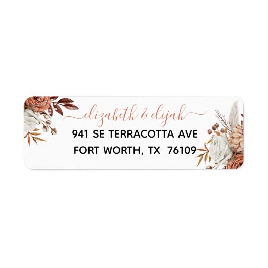 Herfst najaar Waterverf Floral Wedding Label (Voorkant)