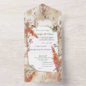 Herfst Neutral-toned Elegant thema All In One Uitnodiging (Binnen)