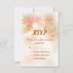 Herfst Nevel Herfst Bruiloft RSVP Kaarten Kaartje