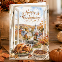 Herfst New England-dorp Prettig Thanksgiving