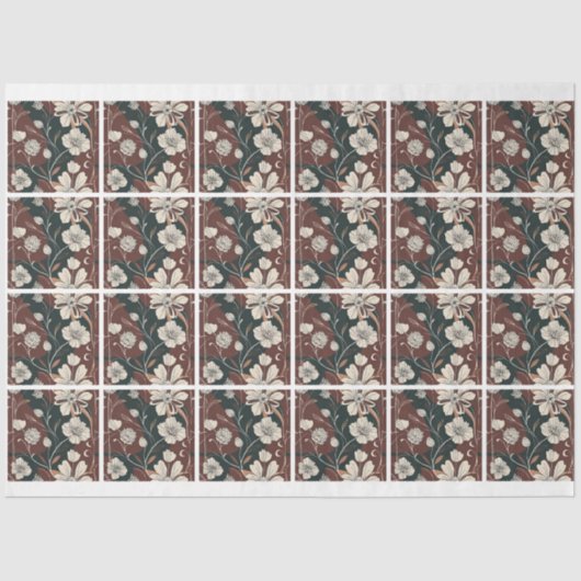 Herfst Noir Bloesems Tegeldecoupage Tissuepapier (Voorkant)