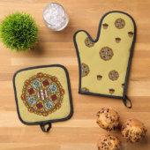 Herfst Nouveau Ovenwant & Pannenlap Set (Top down)