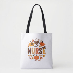 Herfst Nurse - Waterverf Schattige & Kleurrijk Draagtas
