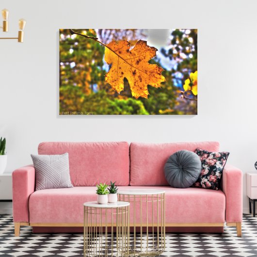 Herfst Oak Leaf HDR Canvas Afdruk (Insitu (Woonkamer))