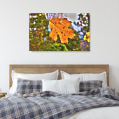 Herfst Oak Leaf HDR Canvas Afdruk (Insitu (Slaapkamer))