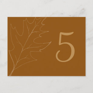 Herfst Oak Leaf Wedingnummer Briefkaart