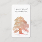 Herfst Oak Tree Illustration Visitekaartje (Voorkant)