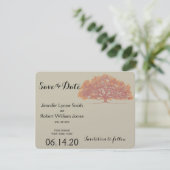 Herfst Oak Tree Weddenschap Save the Date (Staand voorkant)