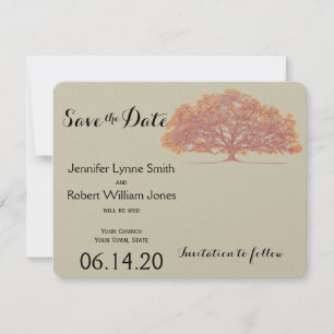 Herfst Oak Tree Weddenschap Save the Date