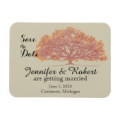 Herfst Oak Tree Weddenschap Save the Date Magneet (Horizontaal)