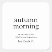Herfst Ochtend Kaars Label | minimalistische Herfs (Voorkant)