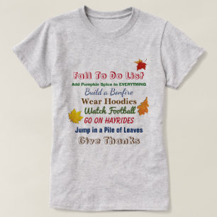 Herfst om de T-shirt van de vrouw te schrijven